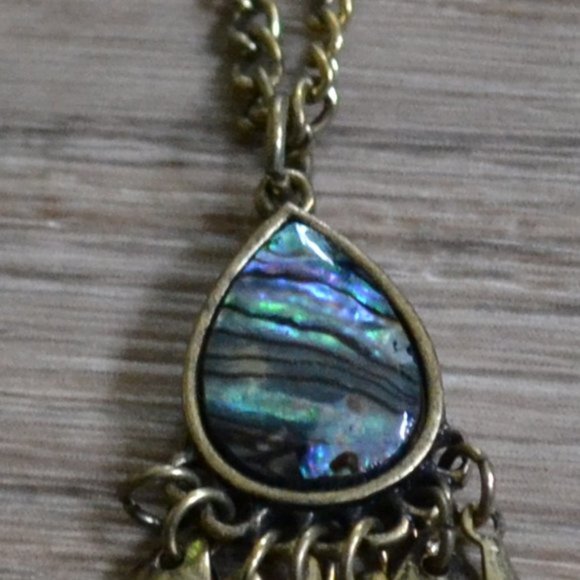 Dreamcatcher Abalone Gold Shell Charm Necklace - Picture 3 of 3
